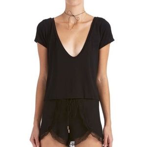 Are You Am I -Black Dia crop tee size XS